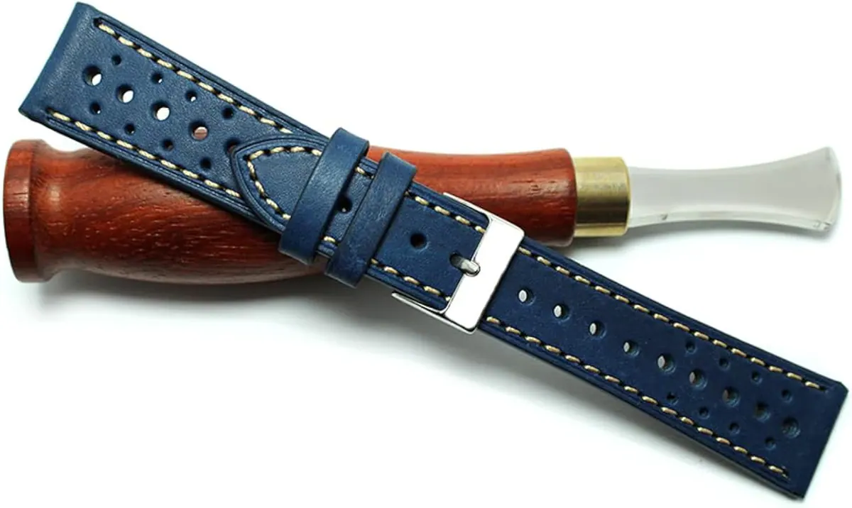 Racing Vintage, Blu · cucitura crema: dettaglio