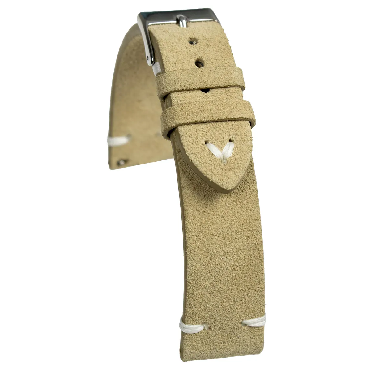 Scamosciato, Beige · cucitura bianca: vista frontale